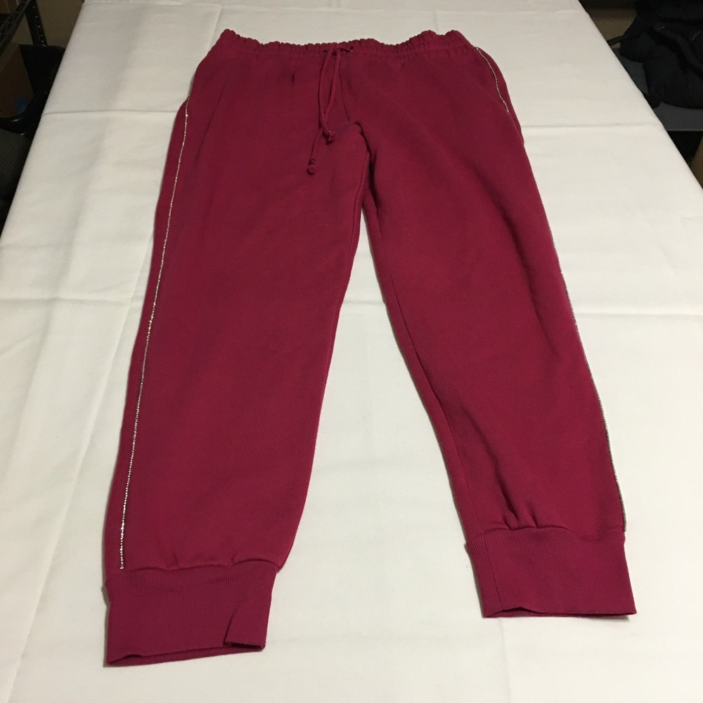 Victoria's Secret On Point Joggers Women Large Pink Rhinestone Trim NWT $59.95
